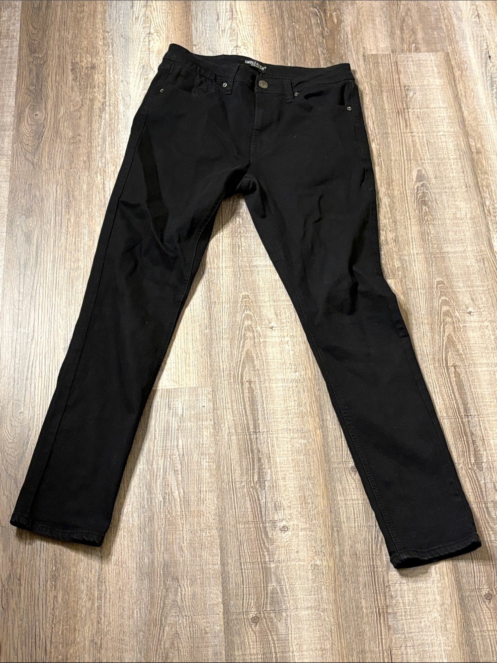 Men's Slim Straight Black Jeans - Classic Five-Pocket Style